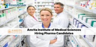 Amrita Institute of Medical Sciences Hiring Pharma Candidates - Apply Online