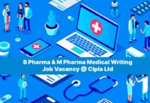 B Pharma & M Pharma Medical Writing Job Vacancy @ Cipla Ltd