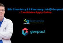 BSc Chemistry & B Pharmacy Job @ Genpact - Candidates Apply Online