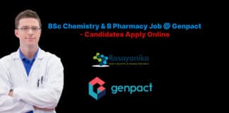 BSc Chemistry & B Pharmacy Job @ Genpact - Candidates Apply Online
