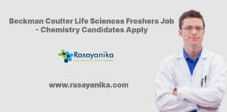 Beckman Coulter Life Sciences Freshers Job - Chemistry Candidates Apply
