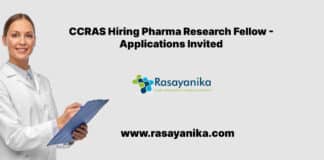 CCRAS Hiring Pharma Research Fellow - Applications Invited