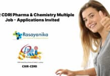 CSIR CDRI Pharma & Chemistry Multiple Job Vacancy - Applications Invited