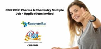 CSIR CDRI Pharma & Chemistry Multiple Job Vacancy - Applications Invited
