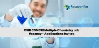 CSIR CSMCRI Multiple Chemistry Job Vacancy - Applications Invited