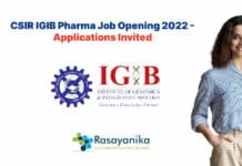 CSIR IGIB Pharma Job Opening 2022 - Applications Invited