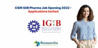 CSIR IGIB Pharma Job Opening 2022 - Applications Invited