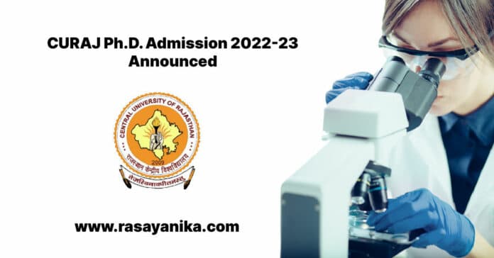 CURAJ Ph.D. Admission 2022-23 Announced - Chemistry & Pharmacy Apply
