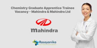 Chemistry Graduate Apprentice Trainee Vacancy - Mahindra & Mahindra Ltd