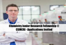 Chemistry Junior Research Fellowship @ CSMCRI - Applications Invited