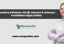 Chemistry & Pharma Job @ Johnson & Johnson - Candidates Apply Online