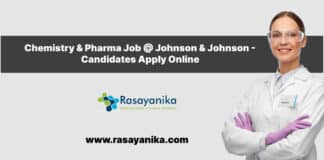 Chemistry & Pharma Job @ Johnson & Johnson - Candidates Apply Online