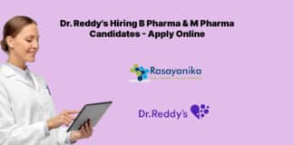 Dr. Reddy's Hiring B Pharma & M Pharma Candidates - Apply Online