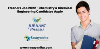 Freshers Job 2022 - Chemistry & Chemical Engineering Candidates Apply