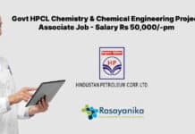 Govt HPCL Chemistry & Chemical Engineering Project Associate Job - Salary Rs 50,000/-pm