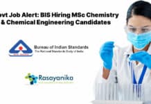 Govt Job Alert: BIS Hiring MSc Chemistry & Chemical Engineering Candidates