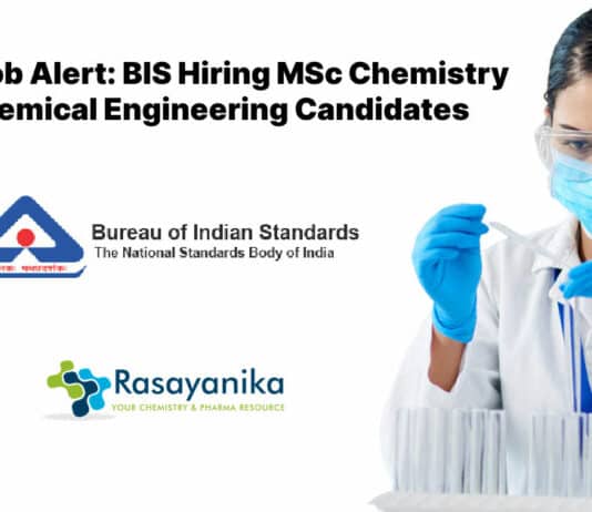 Govt Job Alert: BIS Hiring MSc Chemistry & Chemical Engineering Candidates