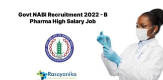 Govt NABI Recruitment 2022 - B Pharma High Salary Job