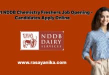 Govt NDDB Chemistry Freshers Job Opening - Candidates Apply Online