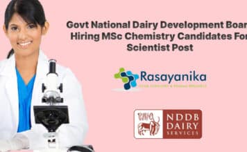 Govt National Dairy Development Board Hiring MSc Chemistry Candidates For Scientist Post