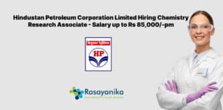 Hindustan Petroleum Corporation Limited Hiring Chemistry Research Associate - Salary up to Rs 85,000/-pm