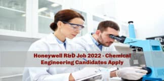 Honeywell R&D Job 2022 - Chemical Engineering Candidates Apply