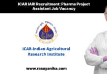 ICAR IARI Recruitment: Pharma Project Assistant Job Vacancy