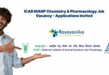 ICAR NIANP Chemistry & Pharmacology Job Vacancy - Applications Invited