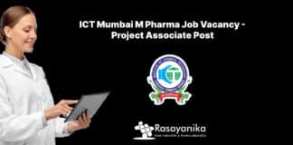 ICT Mumbai M Pharma Job Vacancy - Project Associate Post