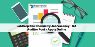 LabCorp BSc Chemistry Job Vacancy - QA Auditor Post - Apply Online