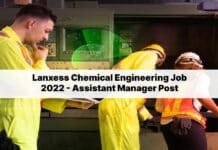 Lanxess Chemical Engineering Job 2022 - Assistant Manager Post