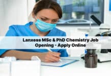 Lanxess MSc & PhD Chemistry Job Opening - Apply Online