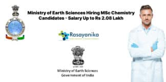 Ministry of Earth Sciences Hiring MSc Chemistry Candidates - Salary Up to Rs 2.08 Lakh