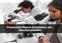 PI Industries Pharma & Chemistry Job - Research Scientist