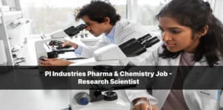 PI Industries Pharma & Chemistry Job - Research Scientist