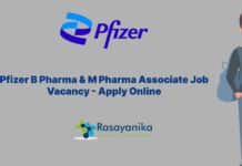 Pfizer B Pharma & M Pharma Associate Job Vacancy - Apply Online