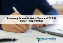 Pharmacy Scientific Writer Vacancy 2022 @ Sanofi - Apply Online