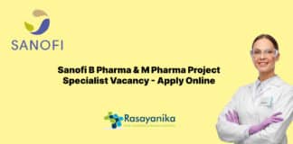 Sanofi B Pharma & M Pharma Project Specialist Vacancy - Apply Online