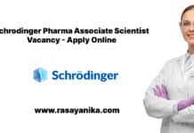 Schrodinger Pharma Associate Scientist Vacancy - Apply Online