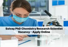 Solvay PhD Chemistry Research Scientist Vacancy - Apply Online