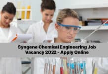 Syngene Chemical Engineering Job Vacancy 2022 - Apply Online