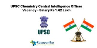 UPSC Chemistry Central Intelligence Officer Vacancy - Salary Rs 1.42 Lakh