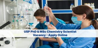 USP PhD & MSc Chemistry Scientist Vacancy - Apply Online
