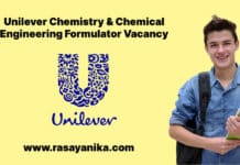 Unilever Chemistry & Chemical Engineering Formulator Vacancy