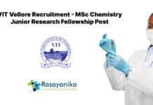 VIT Vellore Recruitment - MSc Chemistry Junior Research Fellowship Post