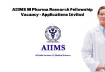 AIIMS M Pharma Research Fellowship Vacancy - Applications Invited