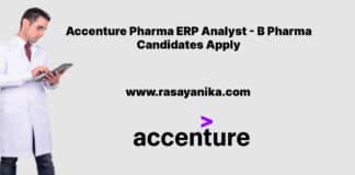 Accenture Pharma ERP Analyst - B Pharma Candidates Apply