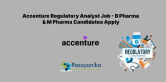 Accenture Regulatory Analyst Job - B Pharma & M Pharma Candidates Apply
