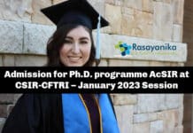 Admission for Ph.D. programme AcSIR at CSIR-CFTRI – January 2023 SessionAdmission for Ph.D. programme AcSIR at CSIR-CFTRI – January 2023 Session