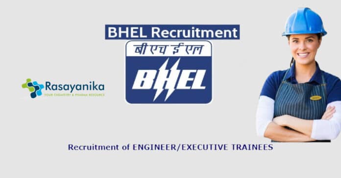 BHEL Chemical Engineer Trainee Vacancy - With CTC Rs 12.0 Lakhs per annum